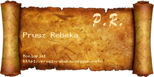 Prusz Rebeka névjegykártya